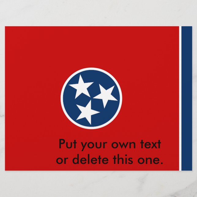 Prospectus 21,6 Cm X 24,94 Cm Circulaire avec drapeau du Tennessee, États-Unis. (Devant)