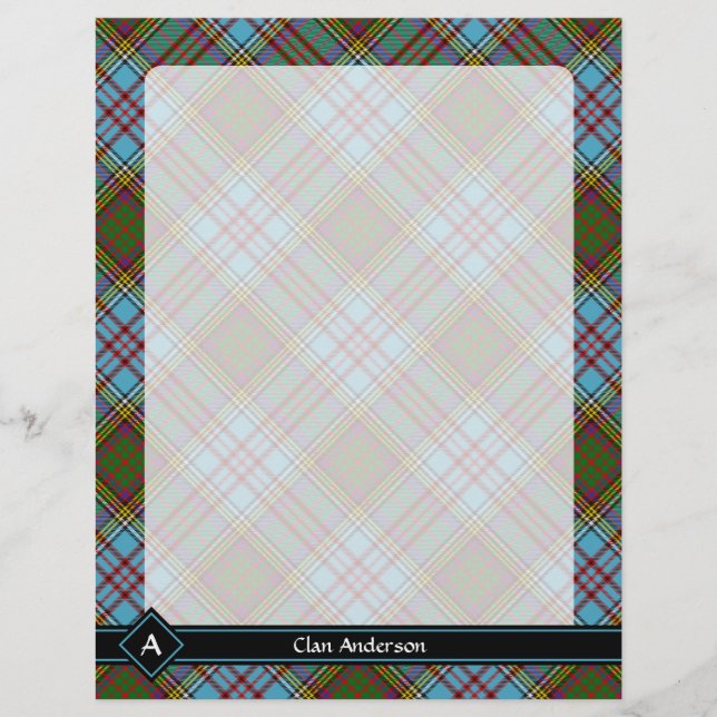 Prospectus 21,6 Cm X 24,94 Cm Circulaire Clan Anderson Tartan (Devant)