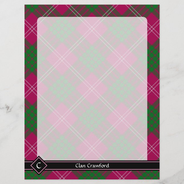 Prospectus 21,6 Cm X 24,94 Cm Circulaire Clan Crawford Tartan (Devant)
