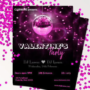 Prospectus 21,6 Cm X 24,94 Cm Circulaire de la Saint-Valentin Pink Disco Ball Pa