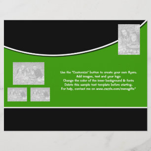 Prospectus 21,6 Cm X 24,94 Cm Circulaire modèle noir blanc vert bureau d'entrepr