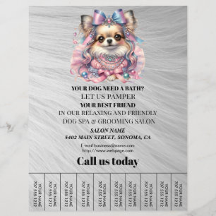 Prospectus 21,6 Cm X 24,94 Cm Circulaire personnalisée de toilettage de chiens