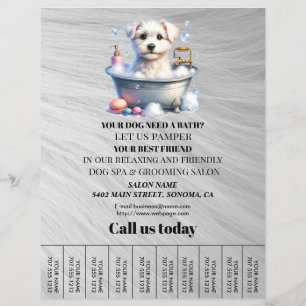 Prospectus 21,6 Cm X 24,94 Cm Circulaire personnalisée de toilettage de chiens