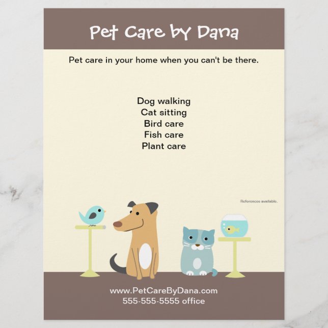 Prospectus 21,6 Cm X 24,94 Cm Circulaire promotionnelle de Pet Sitter (Devant)