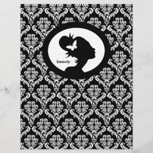 Prospectus 21,6 Cm X 24,94 Cm Circulaire Salon Papillon femme Silhouette Noir Bl