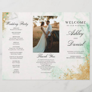 Prospectus 21,6 Cm X 24,94 Cm Classic Luxe Marbre Triple Wedding Programme