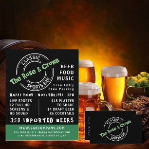 Prospectus 21,6 Cm X 24,94 Cm Classic Sports Bar Logo, Pub / Brasserie Publicité