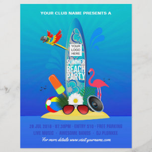 Prospectus 21,6 Cm X 24,94 Cm Club/Corporate Summer Beach Party ajouter photo et