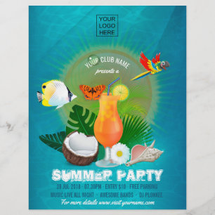 Prospectus 21,6 Cm X 24,94 Cm Club/Corporate Summer Party ajouter photo Invitati