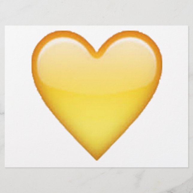 Prospectus 21,6 Cm X 24,94 Cm Coeur jaune - Emoji (Devant)