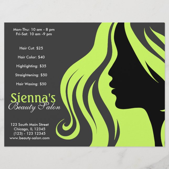 Prospectus 21,6 Cm X 24,94 Cm Coiffeur (vert olive foncé) (Devant)