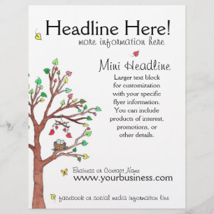 Prospectus 21,6 Cm X 24,94 Cm Colorful Tree with Bird Nest