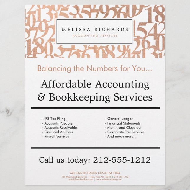 Prospectus 21,6 Cm X 24,94 Cm Comptable des numéros d'or des Roses professionnel (Devant)