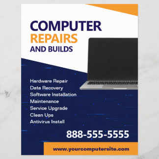 Prospectus 21,6 Cm X 24,94 Cm Computer Repairs and Maintenance Flyer Template