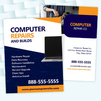 Prospectus 21,6 Cm X 24,94 Cm Computer Repairs and Maintenance Flyer Template