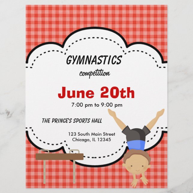Prospectus 21,6 Cm X 24,94 Cm Concours de garçons gymnastique (rouge) (Devant)