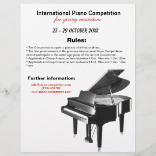Prospectus 21,6 Cm X 24,94 Cm Concours de piano
