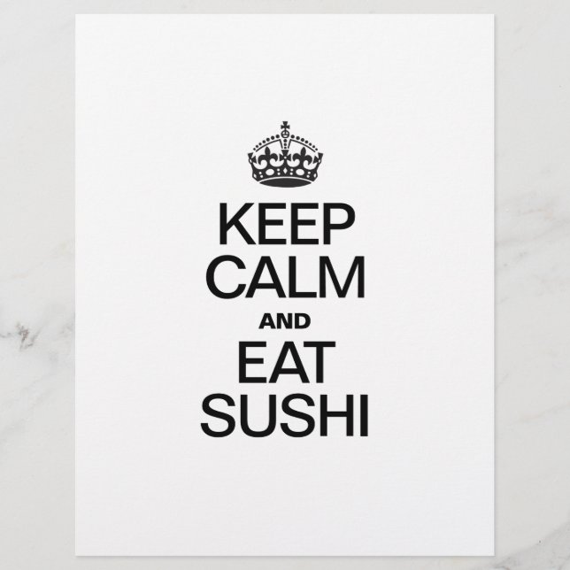 PROSPECTUS 21,6 CM X 24,94 CM CONSERVEZ LE CALME ET MANGEZ SUSHI (Devant)