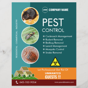 Prospectus 21,6 Cm X 24,94 Cm Contrôle des parasites Flyer personnalisé