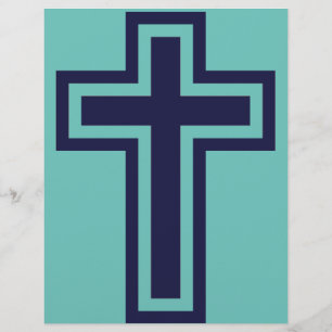 Prospectus 21,6 Cm X 24,94 Cm Croix chrétienne bleue différentes variantes