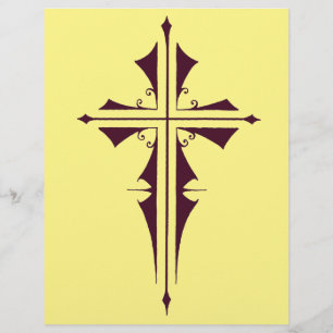 Prospectus 21,6 Cm X 24,94 Cm Croix chrétienne d'art pourpre royal