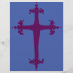 Prospectus 21,6 Cm X 24,94 Cm Croix chrétienne pourpre