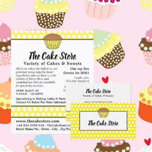 Prospectus 21,6 Cm X 24,94 Cm Cupcake Jaune et Pointe Polka, publicité pour les 