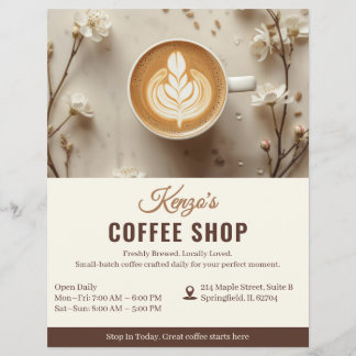 Prospectus 21,6 Cm X 24,94 Cm Custom Coffee Shop | Personalized Café Marketing