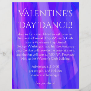 Prospectus 21,6 Cm X 24,94 Cm Danse de la Saint Valentin ! Bleu, rose et violet