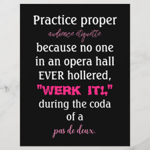 Prospectus 21,6 Cm X 24,94 Cm Danse Parents Public Étiquette Rose