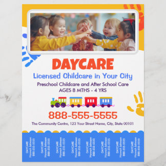 Prospectus 21,6 Cm X 24,94 Cm Daycare Childcare Kids Tear-Offs Flyer Template