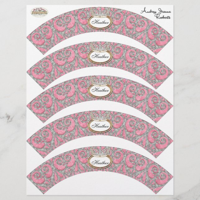 Prospectus 21,6 Cm X 24,94 Cm Décor baby shower Cupcake - Royal Princess Crown (Devant)