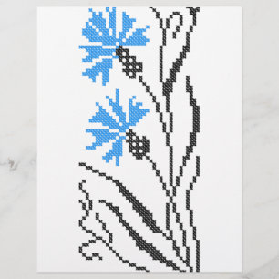 Prospectus 21,6 Cm X 24,94 Cm Décor croix de Cornflower bleu