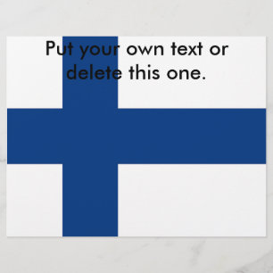 Prospectus 21,6 Cm X 24,94 Cm Dépliant avec le drapeau de la Finlande