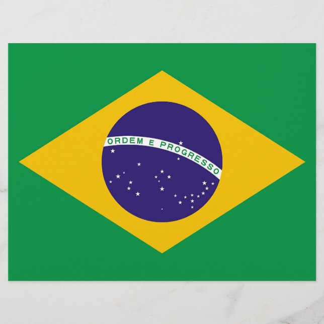 Prospectus 21,6 Cm X 24,94 Cm Dépliant avec le drapeau du Brésil (Devant)