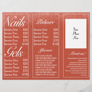 Prospectus 21,6 Cm X 24,94 Cm Dépliant de la session de services de manucure mod