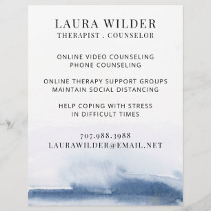 Prospectus 21,6 Cm X 24,94 Cm Dépliant de thérapeute ou conseiller en ligne ou p