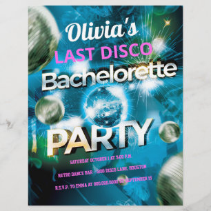 Prospectus 21,6 Cm X 24,94 Cm Dernière Disco Budget Bachelorette Party