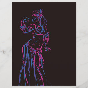 Prospectus 21,6 Cm X 24,94 Cm Dessin gestuel de danseuse du ventre fusion tribal