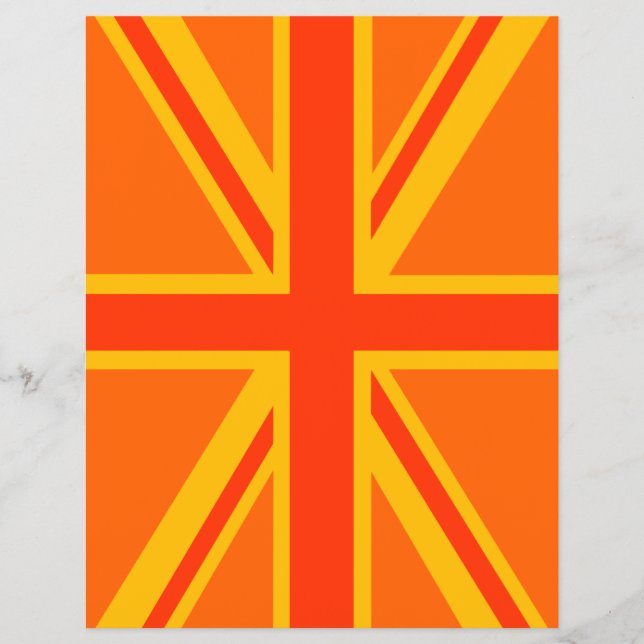 Prospectus 21,6 Cm X 24,94 Cm Drapeau britannique Union Jack orange vif (Devant)