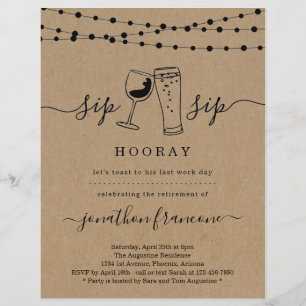 Prospectus 21,6 Cm X 24,94 Cm Drôle Retraite Invitation