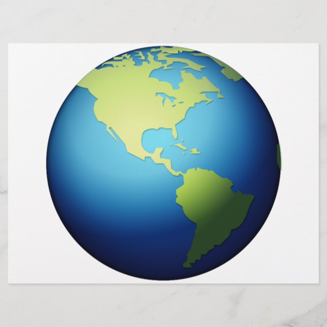 Prospectus 21,6 Cm X 24,94 Cm Earth Globe Amériques - Emoji (Devant)