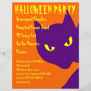 Prospectus 21,6 Cm X 24,94 Cm Éffrayant Halloween Party Kitty Cat effroi