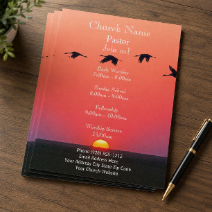 Prospectus 21,6 Cm X 24,94 Cm Église des Oiseaux du Coucher de Soleil, Rejoignez