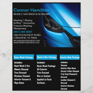 Prospectus 21,6 Cm X 24,94 Cm Élégant Black Blue Mobile Auto Lavage de voiture D