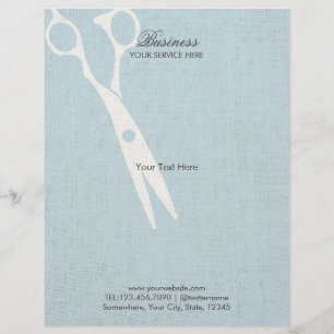 Prospectus 21,6 Cm X 24,94 Cm Elégant Bleu clair Faux Linge Salon de Coiffure Br