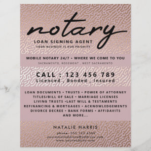 Prospectus 21,6 Cm X 24,94 Cm Élégant Rose Gold Notaire Loan Agent