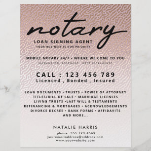 Prospectus 21,6 Cm X 24,94 Cm Élégant Rose Gold Notaire Loan Agent