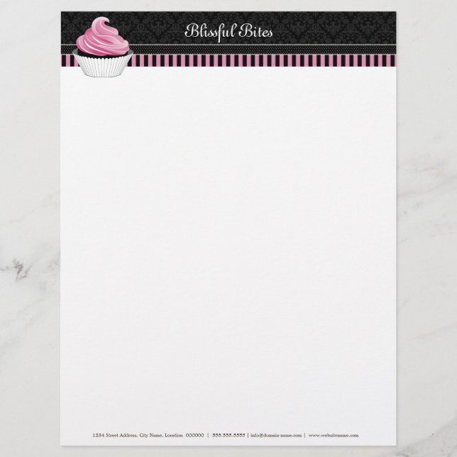Prospectus 21,6 Cm X 24,94 Cm Élégante boulangerie Cupcake Nom (Devant)