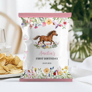 Prospectus 21,6 Cm X 24,94 Cm Emballage de sac de chips d'anniversaire Fleur sau
